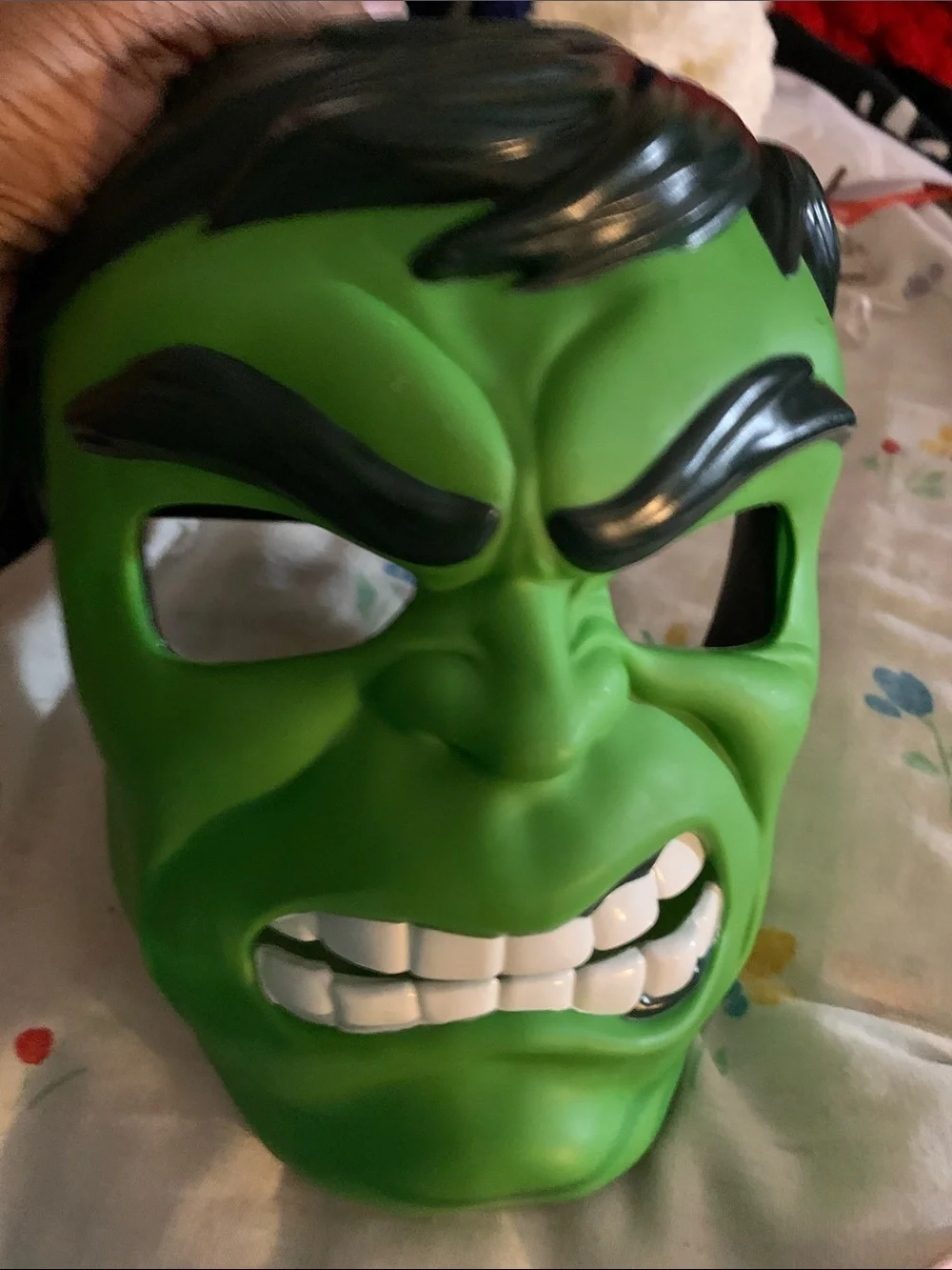 Green Plastic Marvel Advenger Hulk Hero Face Mask With Strap